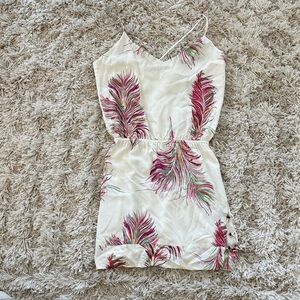 Vix Paula Hermanny 100% Silk Feather Print Dress